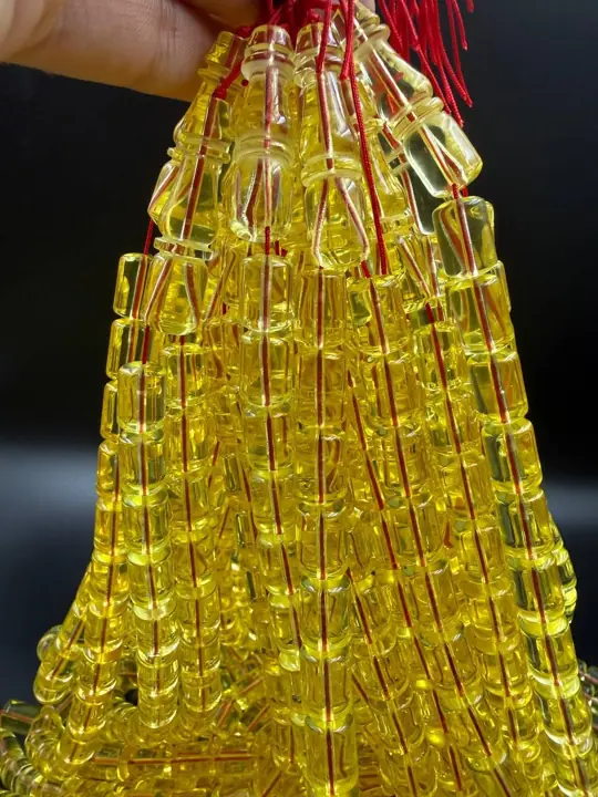 Lifted — amber misbaha strands in production quantity at the VIAMBER atelier